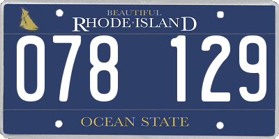RI license plate 078129