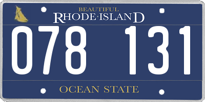 RI license plate 078131