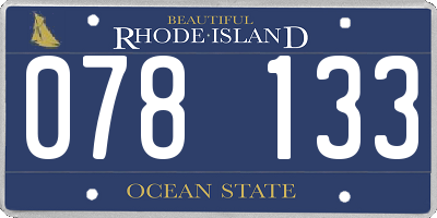 RI license plate 078133