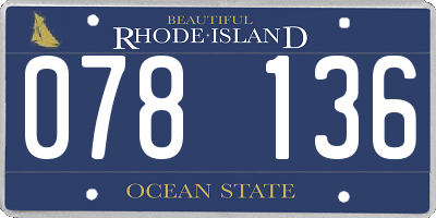 RI license plate 078136