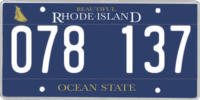 RI license plate 078137