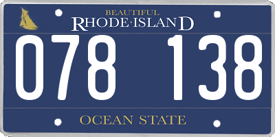 RI license plate 078138