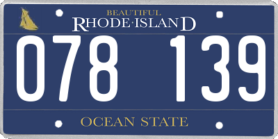 RI license plate 078139