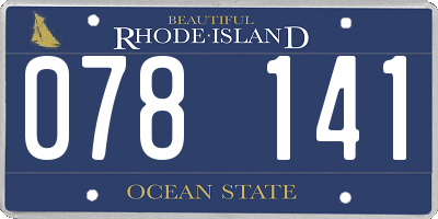 RI license plate 078141