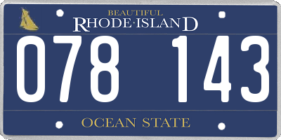 RI license plate 078143