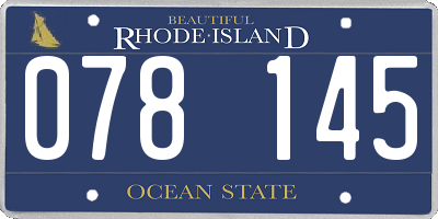 RI license plate 078145