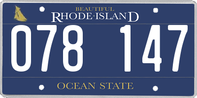 RI license plate 078147
