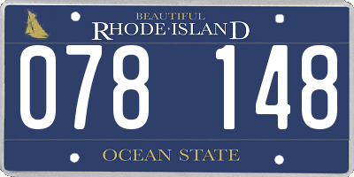 RI license plate 078148