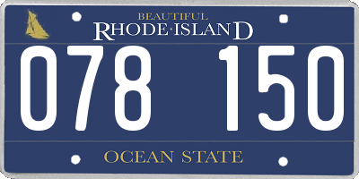 RI license plate 078150