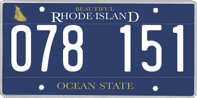 RI license plate 078151