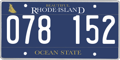 RI license plate 078152