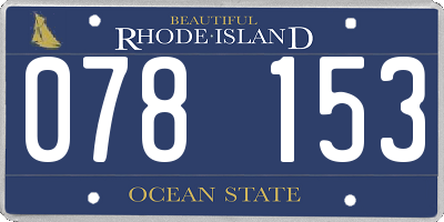 RI license plate 078153
