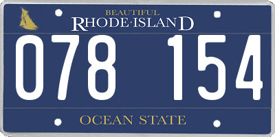RI license plate 078154