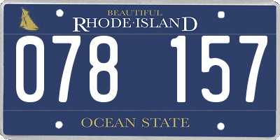 RI license plate 078157