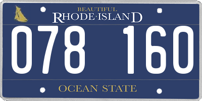RI license plate 078160