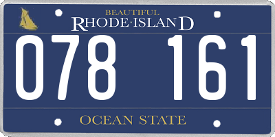 RI license plate 078161