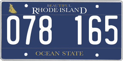 RI license plate 078165