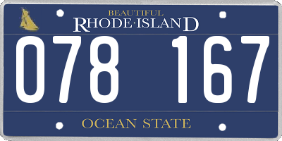 RI license plate 078167