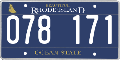 RI license plate 078171