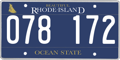 RI license plate 078172