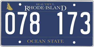 RI license plate 078173