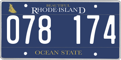 RI license plate 078174