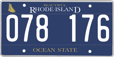 RI license plate 078176