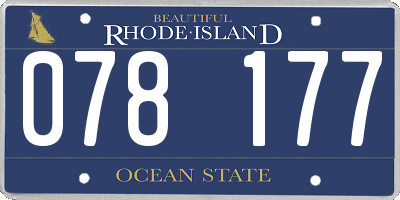 RI license plate 078177