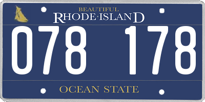 RI license plate 078178