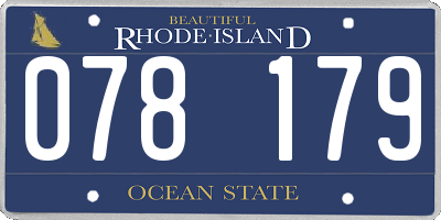 RI license plate 078179
