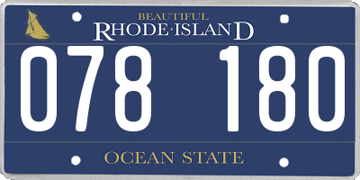 RI license plate 078180