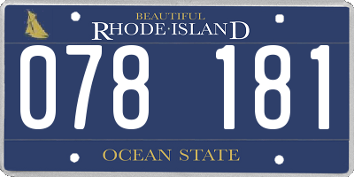 RI license plate 078181