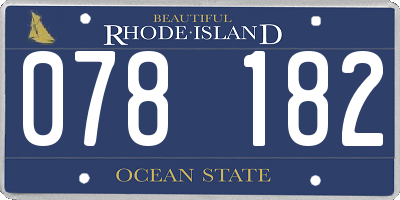 RI license plate 078182