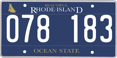 RI license plate 078183