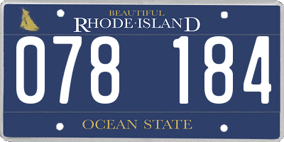 RI license plate 078184