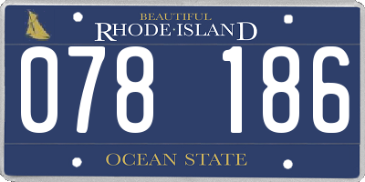 RI license plate 078186