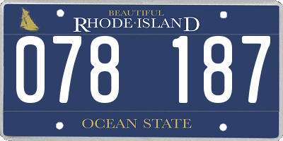 RI license plate 078187