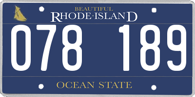 RI license plate 078189