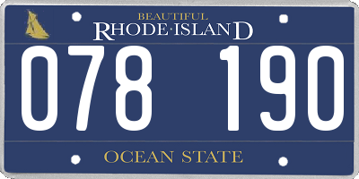 RI license plate 078190