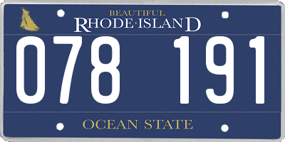 RI license plate 078191