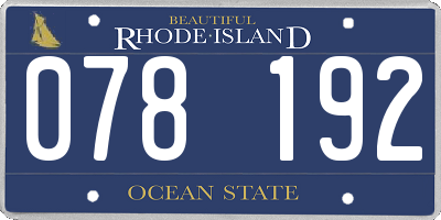 RI license plate 078192