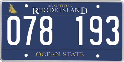 RI license plate 078193