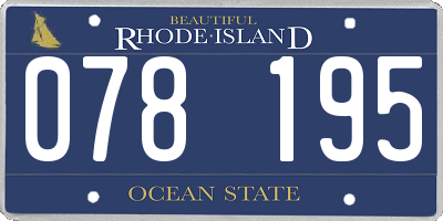 RI license plate 078195