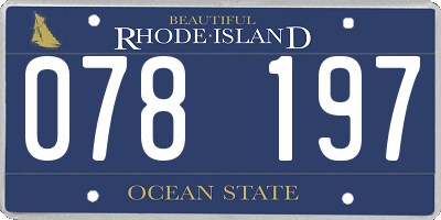 RI license plate 078197