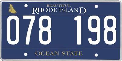 RI license plate 078198