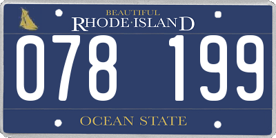 RI license plate 078199