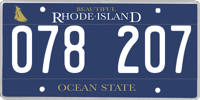RI license plate 078207