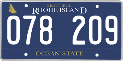 RI license plate 078209