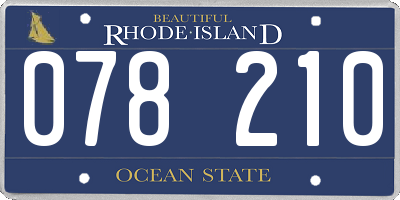 RI license plate 078210