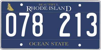 RI license plate 078213